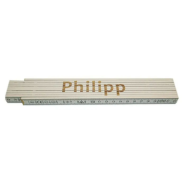 Zollstock - Aufdruck: Philipp, 2 m - Ansicht von oben
