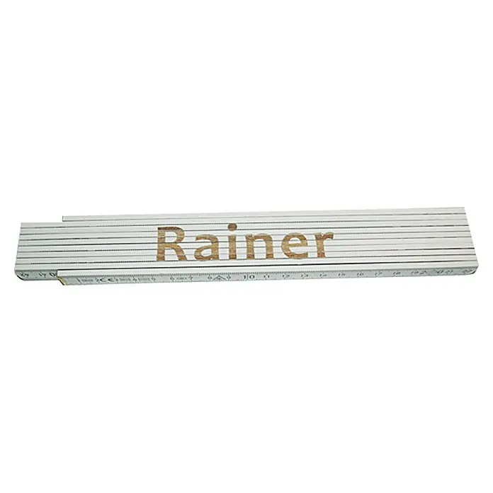 Zollstock - Aufdruck: Rainer, 2 m - Ansicht von oben