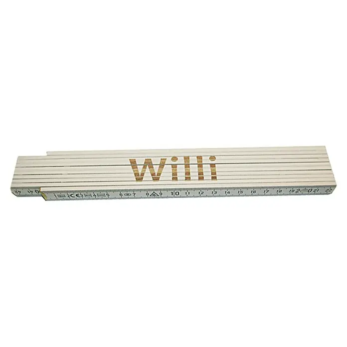 Zollstock - Aufdruck: Willi, 2 m - Ansicht von oben