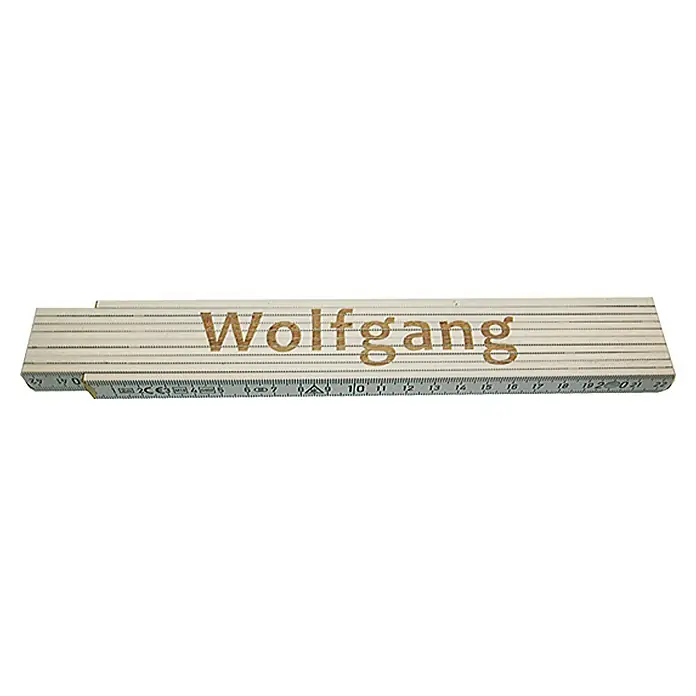Zollstock - Aufdruck: Wolfgang, 2 m - Ansicht von oben