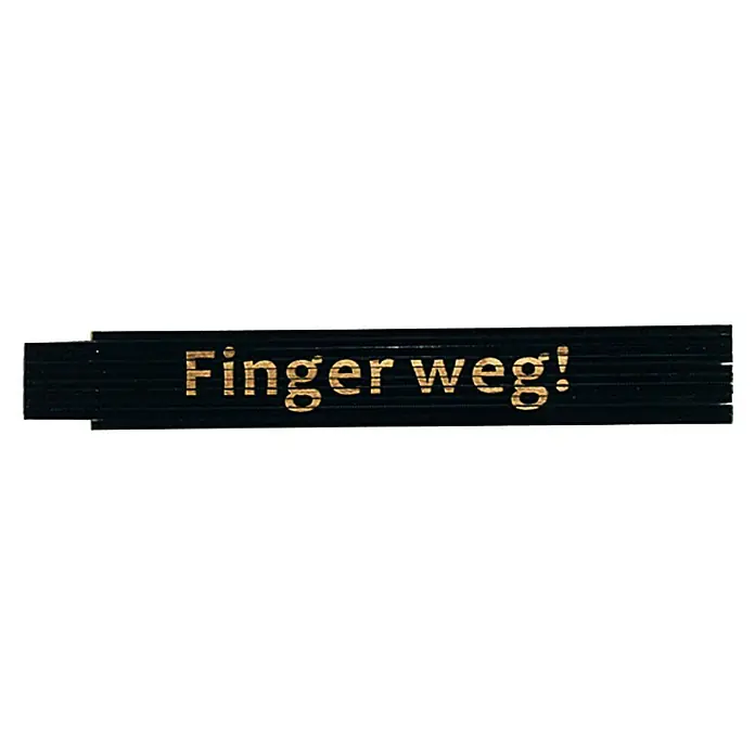 Zollstock - Aufdruck: Finger weg!, 2 m - Ansicht von oben