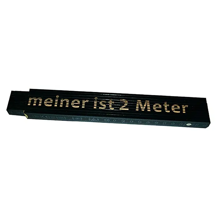 Zollstock - Aufdruck: Meiner ist 2 Meter, 2 m - Ansicht von oben