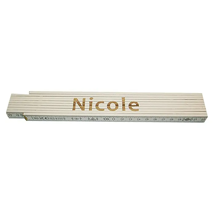 Zollstock - Aufdruck: Nicole, 2 m - Ansicht von oben
