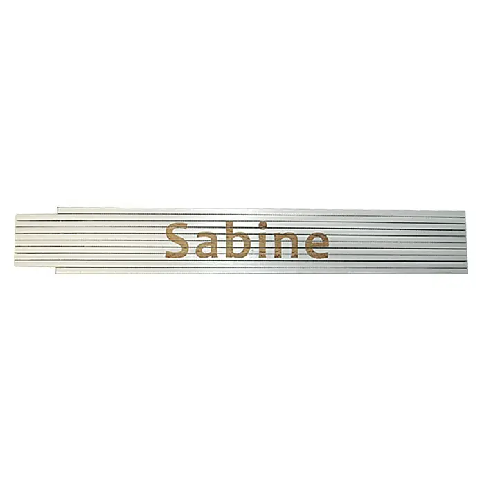 Zollstock - Aufdruck: Sabine, 2 m - Ansicht von oben
