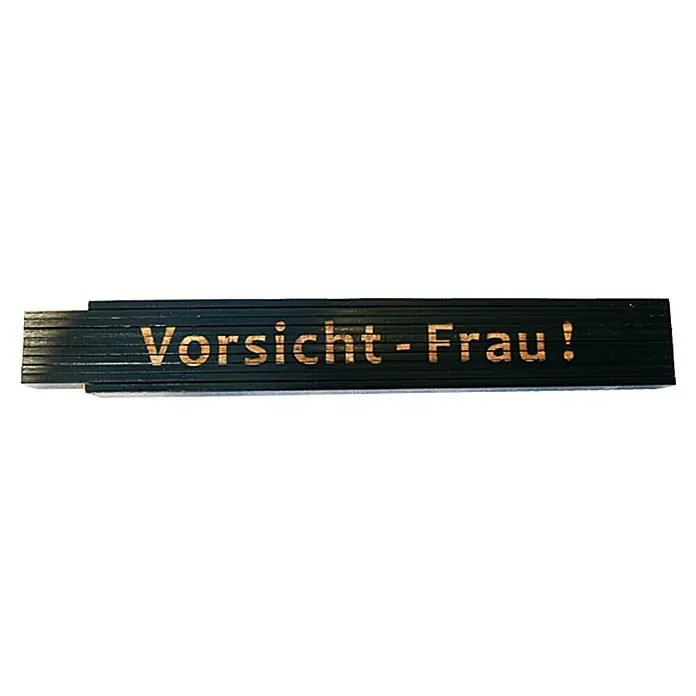 Zollstock - Aufdruck: Vorsicht - Frau!, 2 m - Ansicht von oben