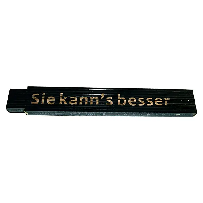 Zollstock - Aufdruck: Sie kann's besser, 2 m - Ansicht von oben