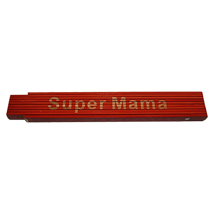 Zollstock - Aufdruck: Super Mama, 2 m - Ansicht von oben