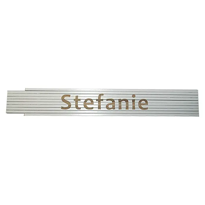 Zollstock - Aufdruck: Stefanie, 2 m - Ansicht von oben