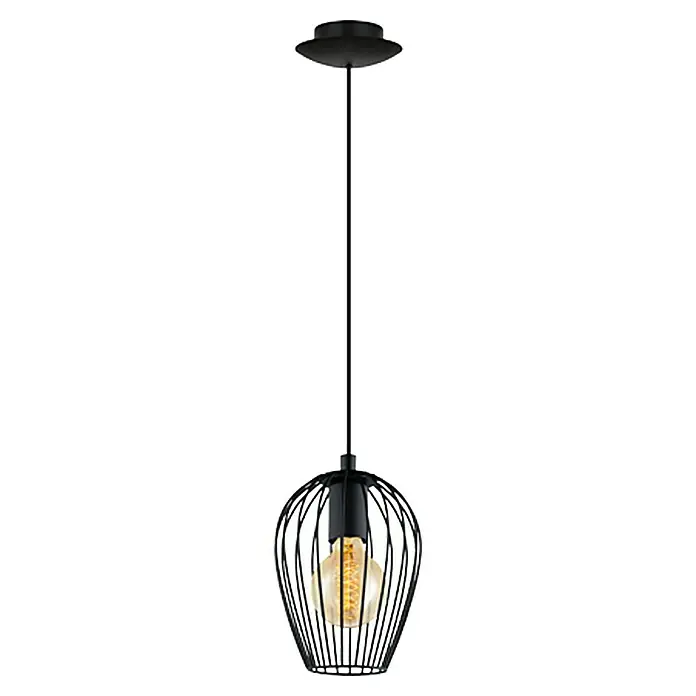 Eglo Newtown Okrugla viseća svjetiljka - 60 W, Ø x V: 16 x 110 cm, Crne boje, E27 - Pogled sprijeda