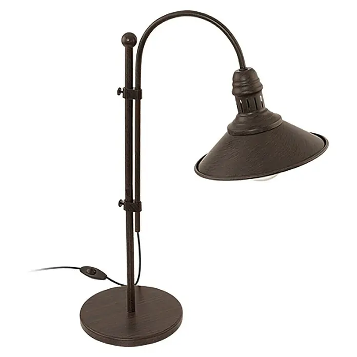 Eglo Stockbury Lámpara de sobremesa - 60 W, L x An x Al: 41 x 21 x 55,5 cm, Marrón antiguo, Beige, E27 - Vista frontal