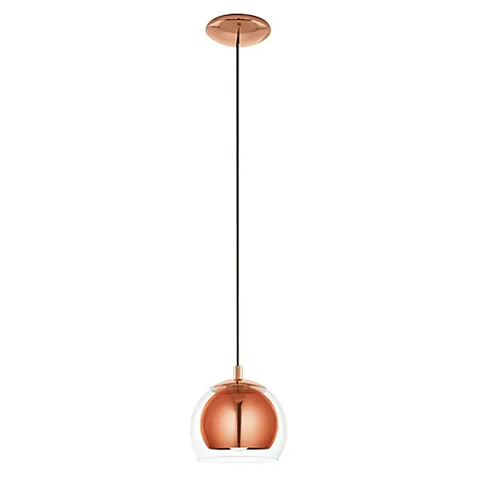Eglo Pendelleuchte rund Rocamar - Höhe: 110 cm, Kupfer/Klar, 40 W - Vorderansicht