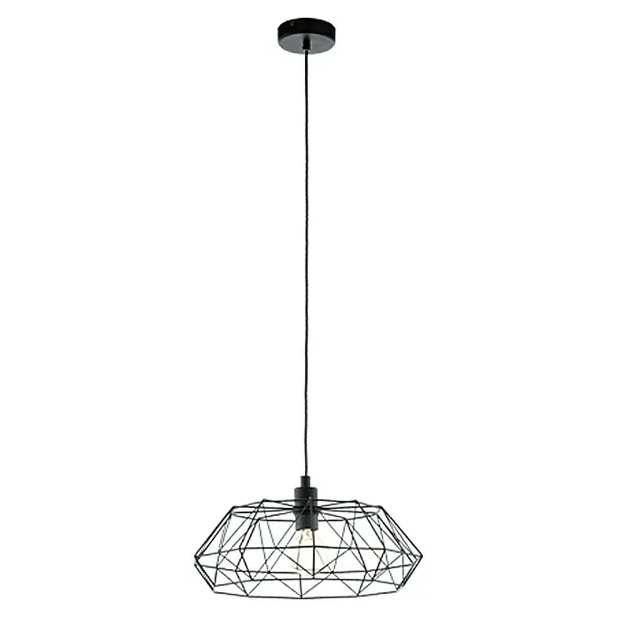 Eglo Pendelleuchte rund Carlton 2 - Höhe: 110 cm, Schwarz - Vorderansicht