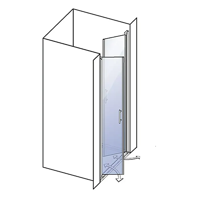 Camargue Vario Doppelpendeltür S33 - 90 x 195 cm, Beschichtet, Stärke: 6 mm, Silber