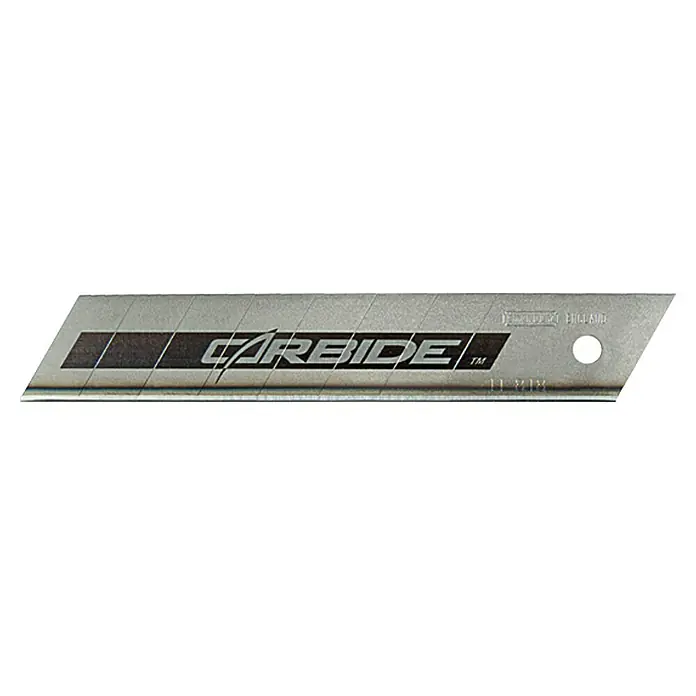 Stanley Cuchilla segmentada Carbide - Anchura de hoja: 18 mm, 10 uds. - Vista frontal