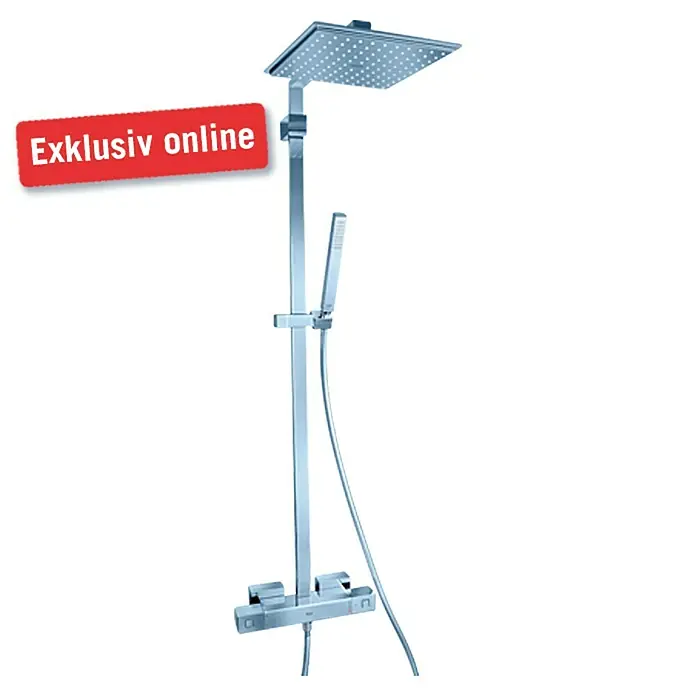 Grohe Duschsystem Euphoria Cube XXL - Mit Thermostatarmatur, Lochabstand: 100,5 cm, Anzahl Strahlarten: 1 Stk., Chrom - Vorderansicht