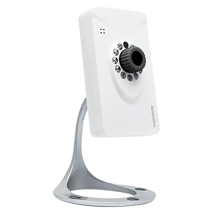 Thomson IP-Innenkamera 720 P - Smarte Steuerung: App + Gateway Thombox, 1.280 x 720 Pixel, 70° - Rechte Seitenansicht