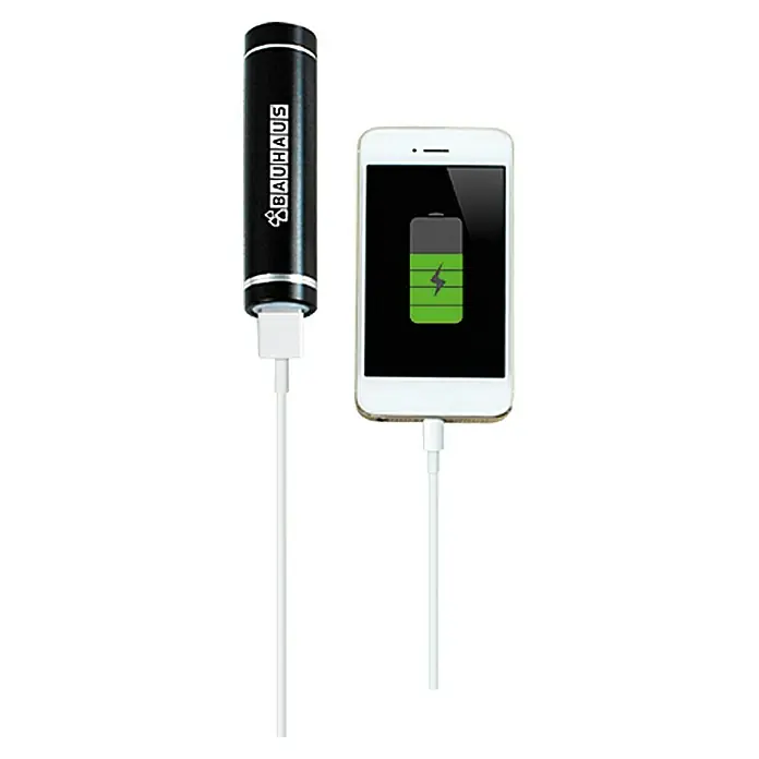 BAUHAUS Powerbank - 2.600 mAh, Negro - Vista frontal