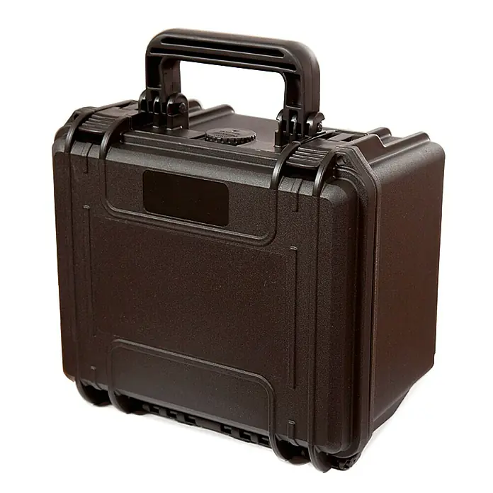 Wasserdichter Koffer MAX 235H155 mit Einlage - L x B x H: 258 x 243 x 168 mm, Mit Würfelschaumstoffeinlage, Schwarz, Kunststoff - Vorderansicht