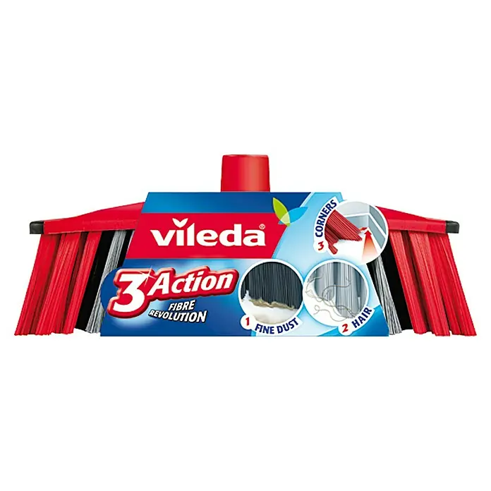 Vileda Besen 3Action - Breite Besen: 34,5 cm, Recyceltes PET - Vorderansicht
