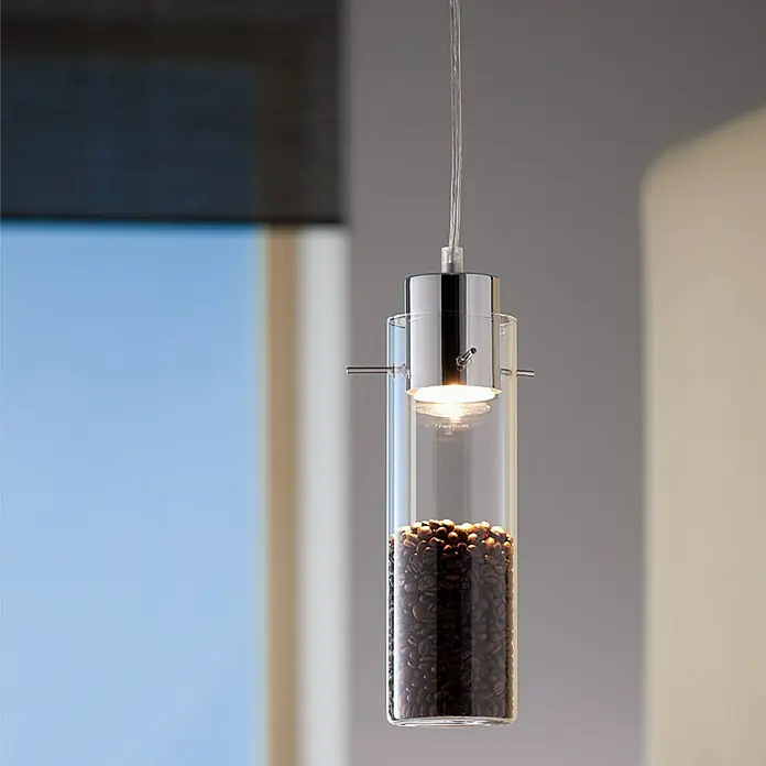 Tween Light Lámpara colgante redonda Buta - 132 W, Ø x Al: 10 x 155 cm, Transparente, Cromo, GU10