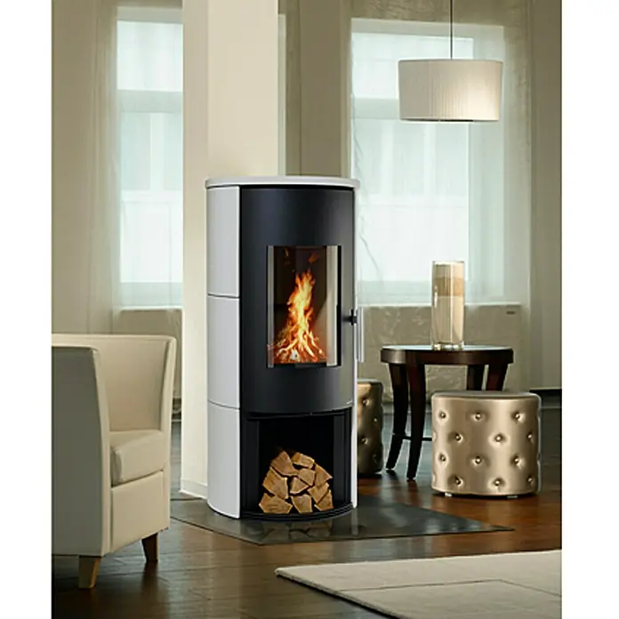 Wamsler Kaminofen Vitus - 7 kW, Raumheizvermögen: 148 m³, Verkleidung: Keramik, Weiß - Stimmungsaufnahme