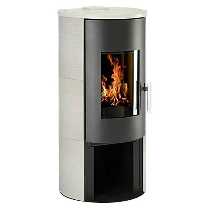 Wamsler Kaminofen Vitus - 7 kW, Raumheizvermögen: 148 m³, Verkleidung: Keramik, Weiß - Vorderansicht
