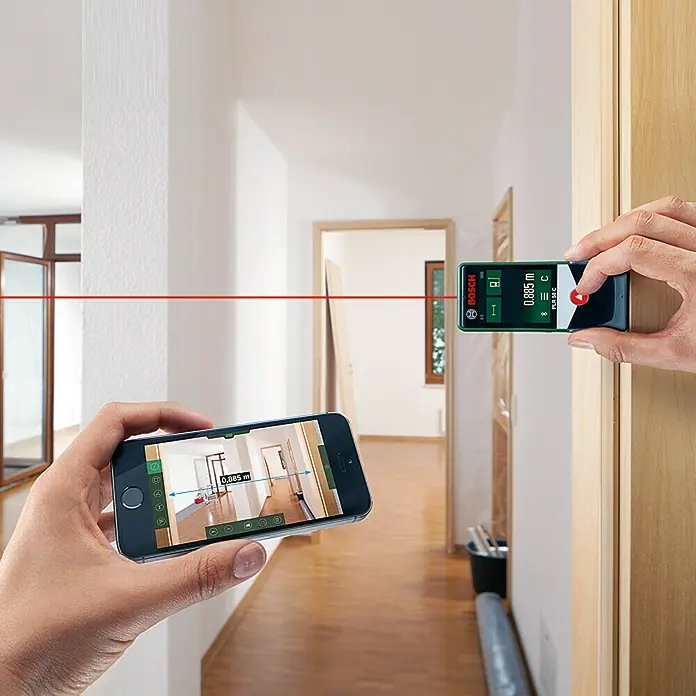 Bosch Laserentfernungsmesser PLR 40 C - Messbereich: 0,05 - 40 m, Bluetooth, Messgenauigkeit: ± 2 mm