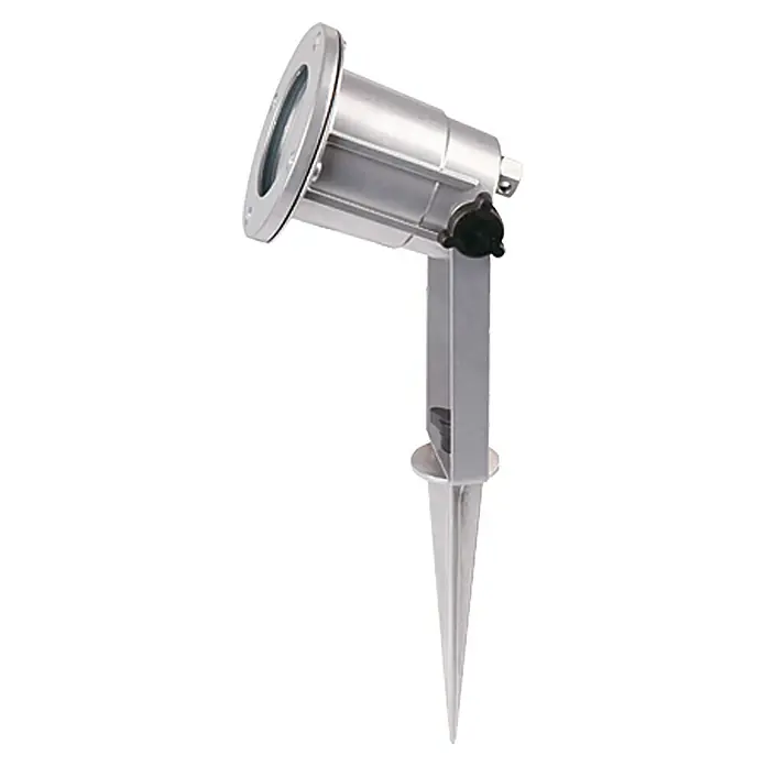 Starlux Splash Vrtni LED reflektor - S 1 žaruljom, 3 W, Srebrne boje, Štap za zabijanje u zemlju - Pogled sprijeda