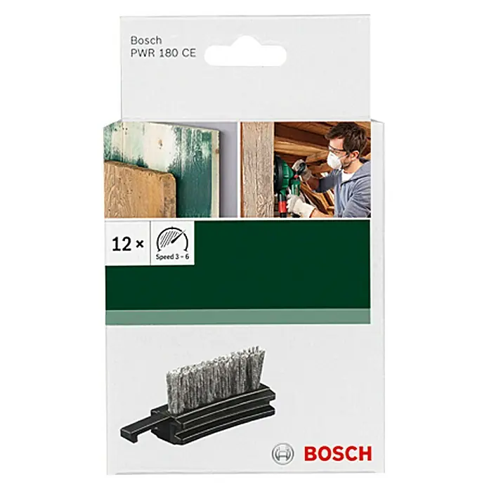 Bosch Cepillo de repuesto - Plástico, Específico para: Cepillos lijadores de plástico Bosch PWR 180 CE, 12 pzs. - Vista frontal