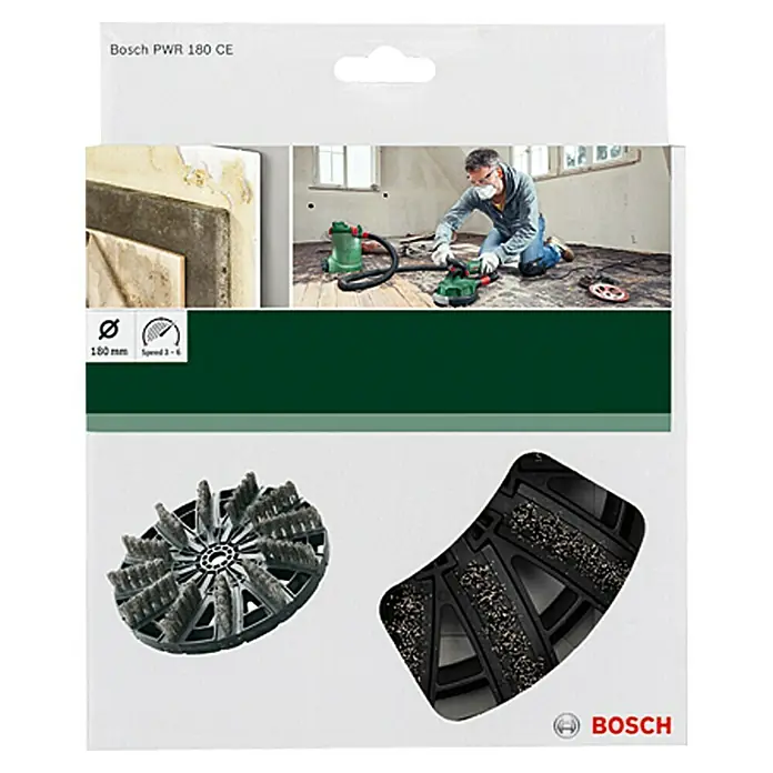 Bosch Cepillo de acero - Específico para: Bosch PWR 180 CE, Diámetro: 180 mm - Vista frontal
