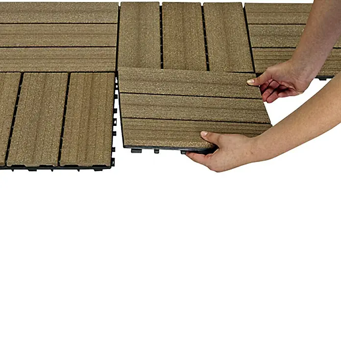 WPC-Klickfliese - Marone, 30 x 30 x 2,2 cm, 4er Pack