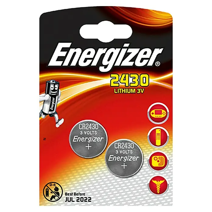 Energizer Plosnata baterija - CR2430, 3 V - Pogled sprijeda