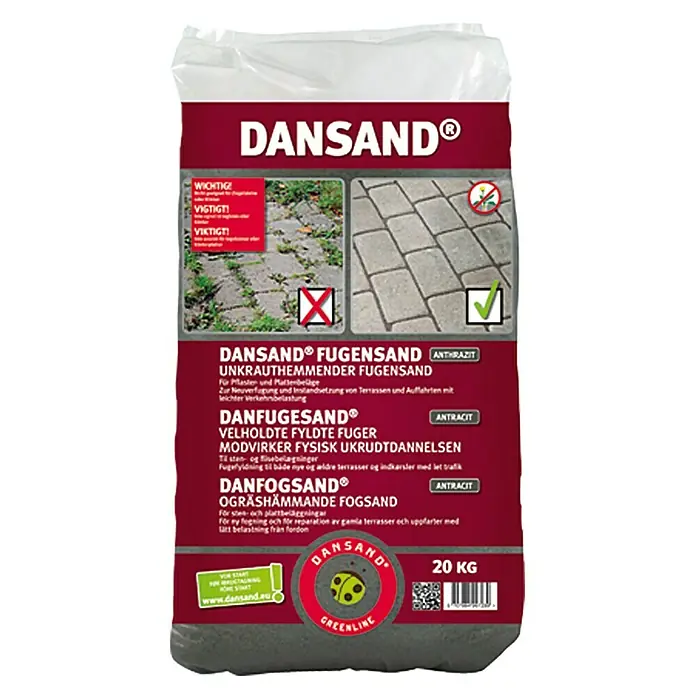 Dansand Fugensand No Grow - Anthrazit, Fugenbreite: 1 mm - 5 mm, 20 kg