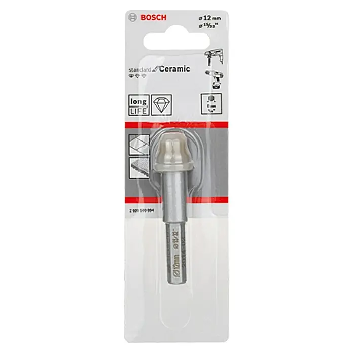 Bosch Dijamantno svrdlo za suho bušenje Ceramic - Promjer: 12 mm, Promjer brtve: 8 mm HEX