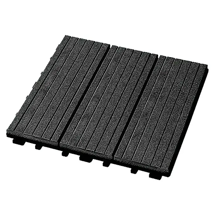 WPC-Klickfliese - Grau, 30 x 30 x 2,2 cm, 4er Pack - Vorderansicht