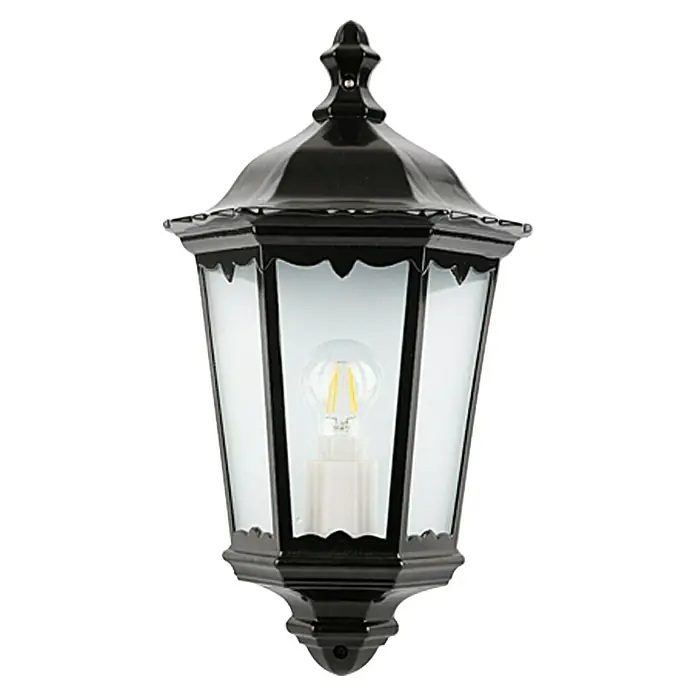 Starlux Turin Aplique exterior - 60 W, Negro, IP44 - Vista frontal