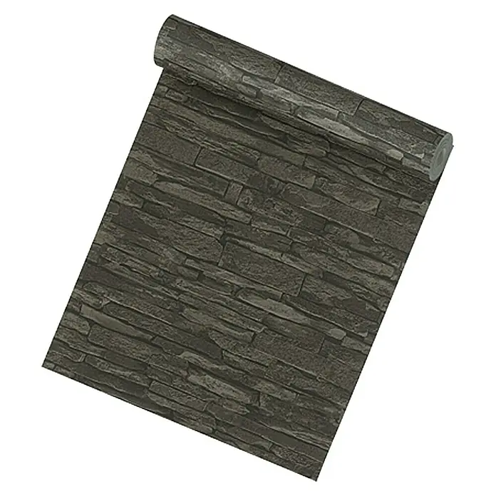 my look Nature Flis tapeta Nature - Crne boje, Izgled kamena, 10,05 x 0,53 m