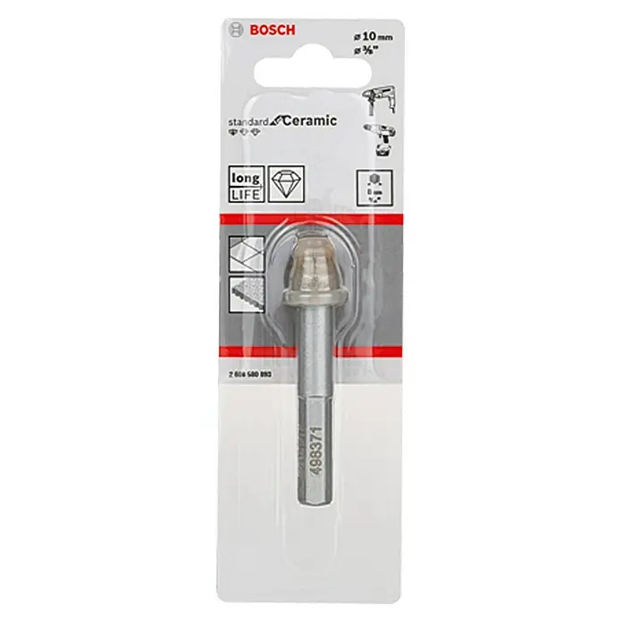 Bosch Diamant-Trockenbohrer Ceramic - Durchmesser: 10 mm, Durchmesser Schaft: 8 mm HEX