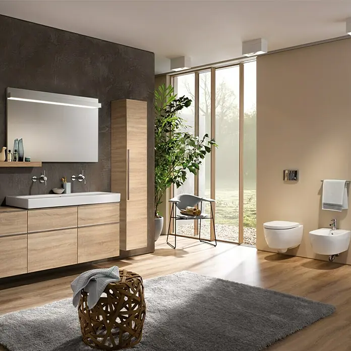 Geberit iCon Komplet zidne WC školjke - Bez ruba, Bez posebne glazure, Oblik ispiranja: Duboko, WC odvod: Vodoravno, Bijele boje - Živopisni prikaz