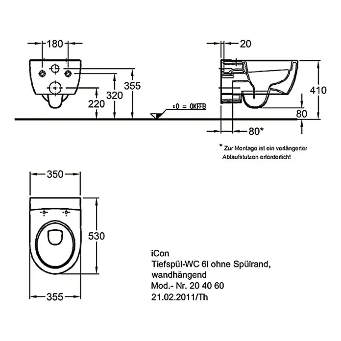 Geberit iCon Wand-WC-Set iCon - Spülrandlos, Ohne Spezialglasur, Spülform: Tief, WC Abgang: Waagerecht, Weiß - Detailaufnahme