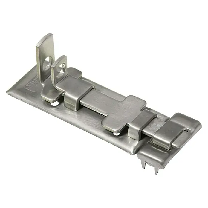Burg-Wächter Panzerriegel R 80 - Durchmesser Öse: 8 mm, 80 x 32,5 mm, Edelstahl - Rechte Seitenansicht