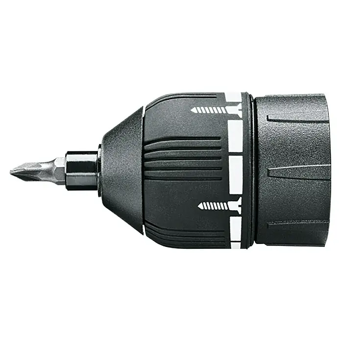 Bosch IXO Drehmomentaufsatz - Passend für: Bosch Easy Akkuschrauber IXO III/IV/V/VI, Bits ¼″ Sechskant, Bohrer ¼″ Sechskant - Linke Seitenansicht