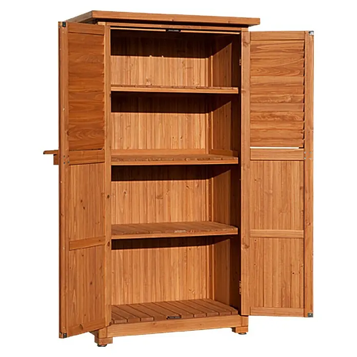 Weka Geräteschrank Nerja - Außenbreite inkl. Dachüberstand: 88 cm, Holz, Braun