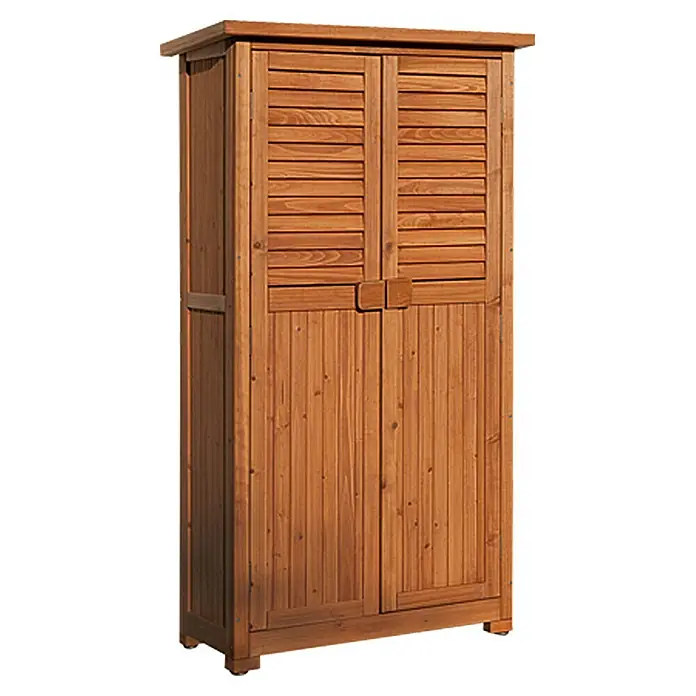 Weka Geräteschrank Nerja - Außenbreite inkl. Dachüberstand: 88 cm, Holz, Braun