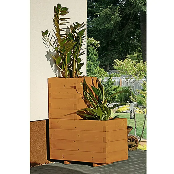 Pflanzkasten - Außenmaß (L x B x H): 61 x 30,5 x 40 cm, Holz, Kiefernoptik