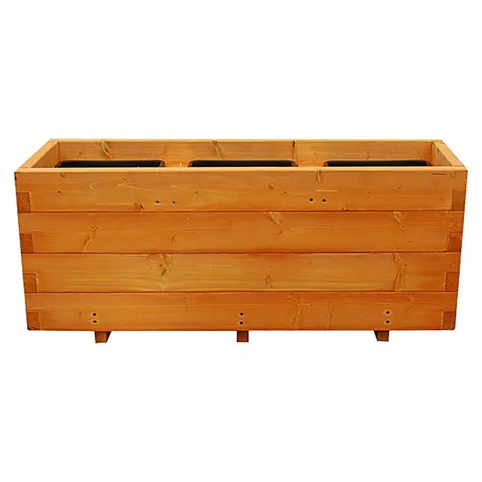 Pflanzkasten - Außenmaß (L x B x H): 91,5 x 30,5 x 40 cm, Holz, Kiefernoptik - Vorderansicht