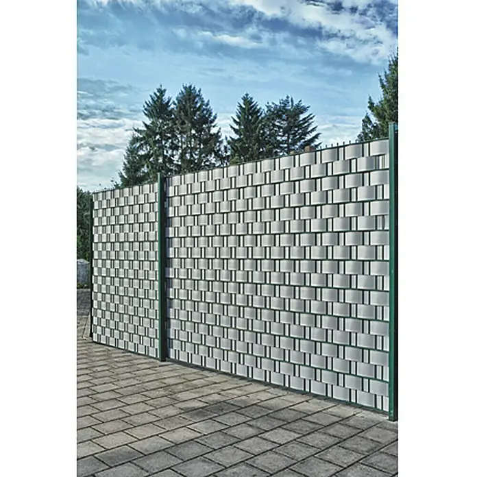 Videx Sichtschutzstreifen - Aluminium-Optik, 2 Stk., 200 x 9,5 cm