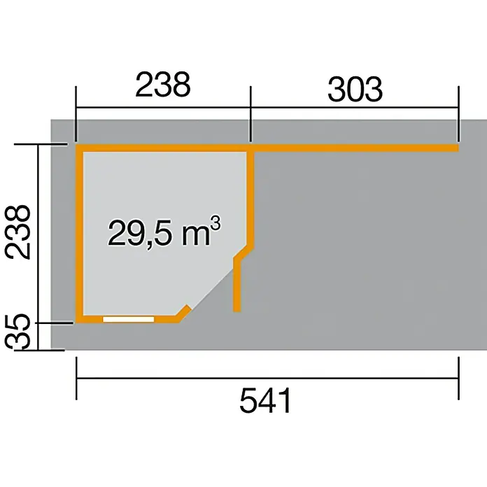 Weka Drvena vrtna kućica Fides III - Natur, 12,88 m², 28 mm, Ravan krov - Pogled odozgo