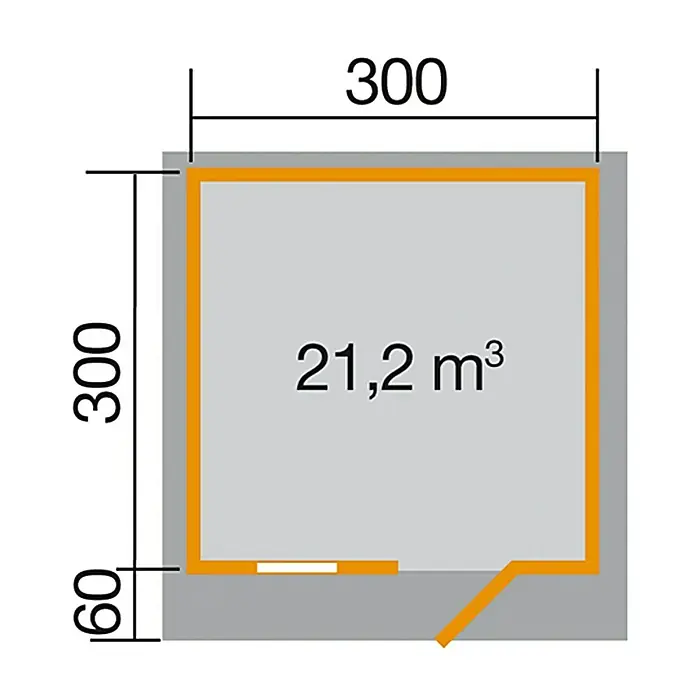Weka Blockbohlenhaus Napoli - 45 mm, 9 m², Satteldach - Ansicht von oben