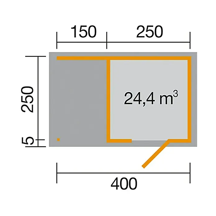Weka Blockbohlenhaus Avellino 2 - Natur, 45 mm, 10 m², Anbau